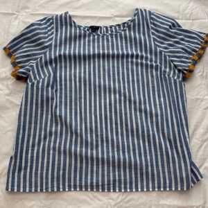 Talbots Blue and White Striped Blouse